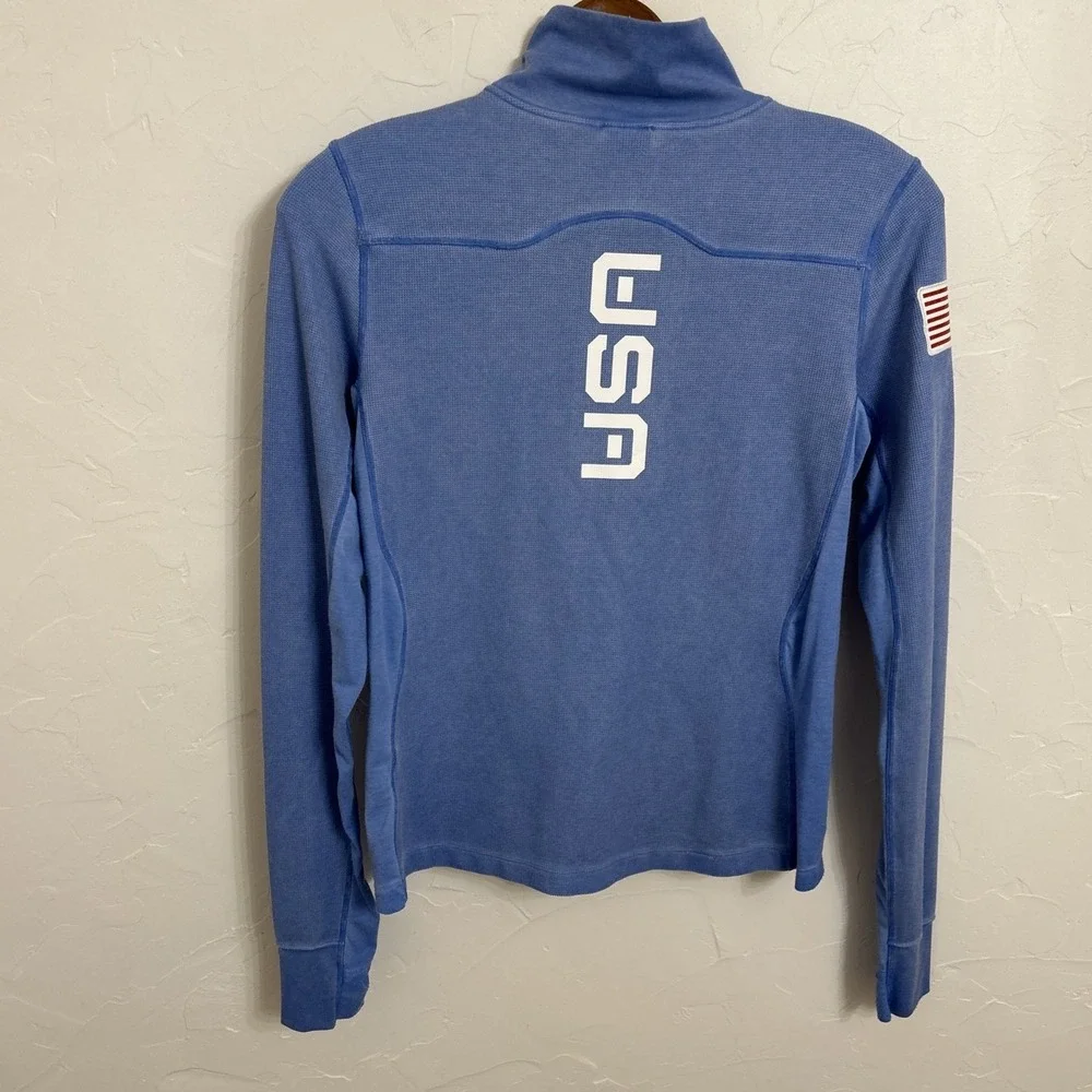 Women's Large Light Blue NIKE ACG USA Olympic Team 1/4 Zip Dri-Fit Pullover